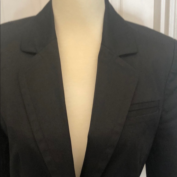 Club Monaco black 3/4 sleeve sateen blazer - Picture 2 of 8